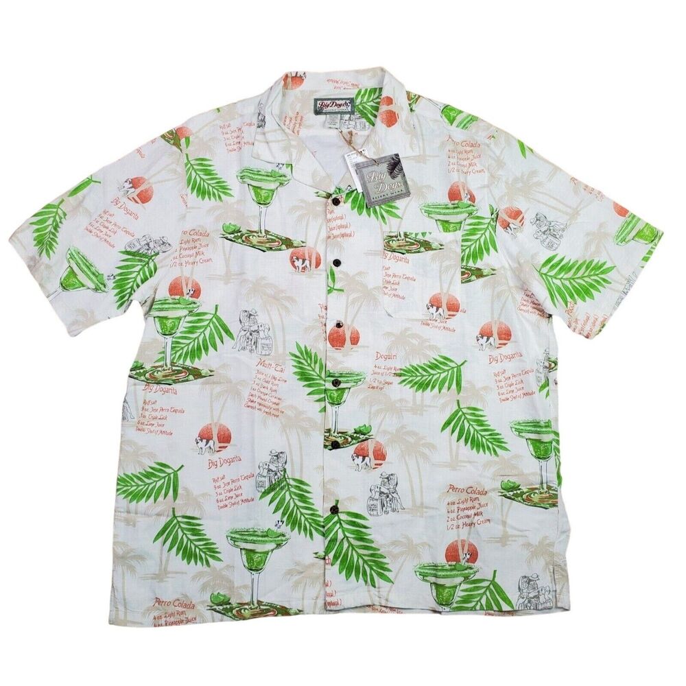 Big Dogs Resort Wear NWT Mens‎ XL Hawaiian Button Front Shirt